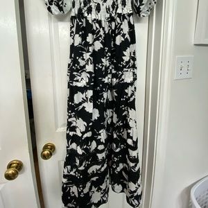 Maxi dress, Mi Golindrina, size L, black and white.